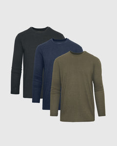 True ClassicHeather Long Sleeve Crew Neck T-Shirt 3-Pack