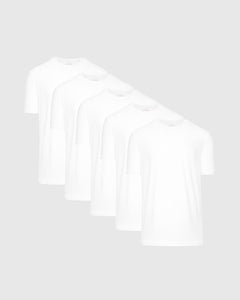 True ClassicAll White Short Sleeve Crew Neck 5-Pack