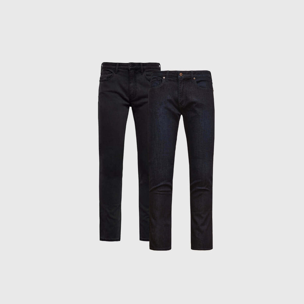 Straight Indigo and Black Comfort Stretch Jeans 2-Pack