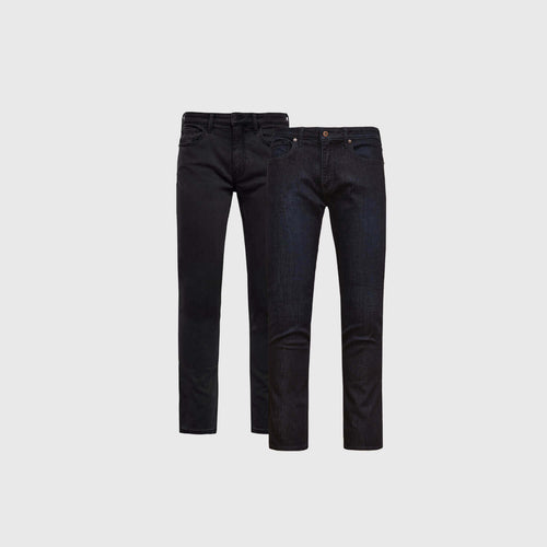 Straight Indigo and Black Comfort Stretch Jeans 2-Pack