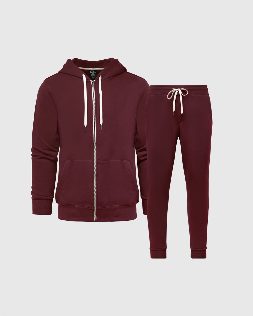 Mahogany Fleece Zip Hoodie and Jogger Set