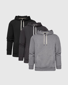 True ClassicMulti Fleece Fleece French Terry Pullover Hoodie 3-Pack