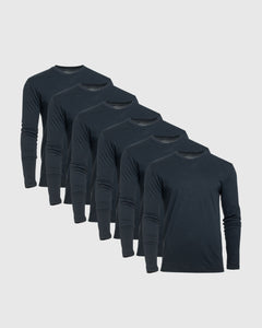 True ClassicAll Navy Long Sleeve Crew Neck 6-Pack