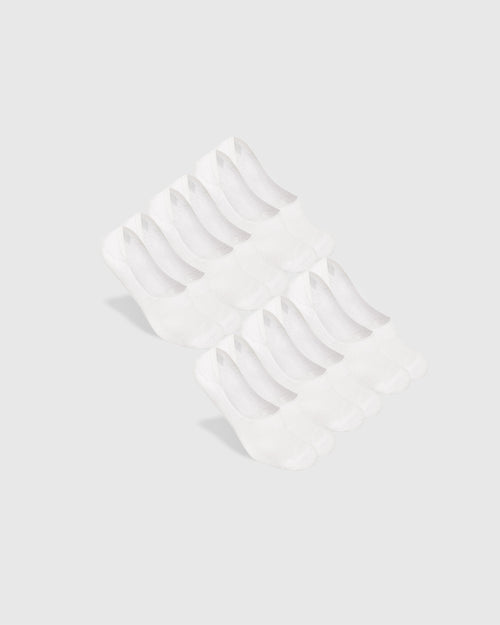 White Never Show Socks 6-Pack