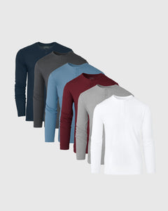 True ClassicLong Sleeve Henley Color 6-Pack