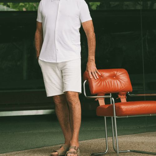 9" Ivory Comfort Knit Chino Shorts