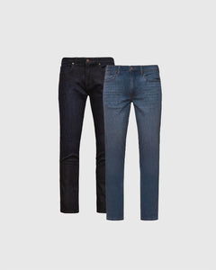 True ClassicSlim Indigo and Medium Wash Comfort Stretch Jeans 2-Pack