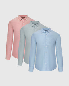 True ClassicSpring Stretch Oxford Long Sleeve Shirt 3-Pack