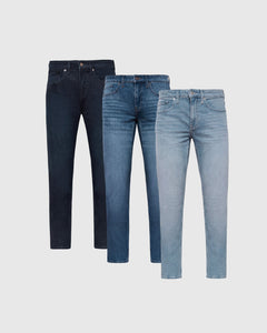 True ClassicStaple Slim Authentic Denim Jeans 3-Pack