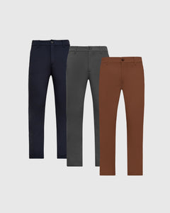 True ClassicStaple Slim Comfort Knit Chino Pant 3-Pack