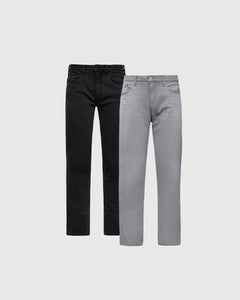 True ClassicBlack and Medium Gray Straight Fit Jeans 2-Pack