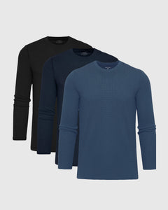 True ClassicWaffle Long Sleeve Crew 3-Pack