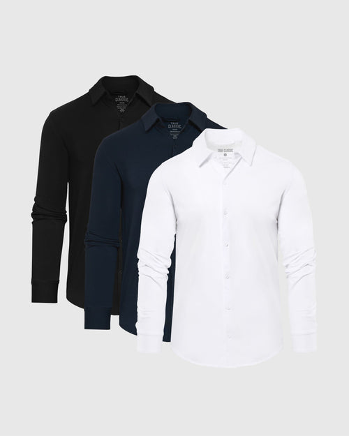 The Base Long Sleeve Knit Shirt 3-Pack