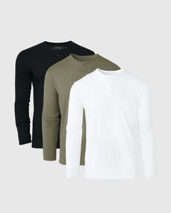 True ClassicEssential Long Sleeve Henley 3-Pack