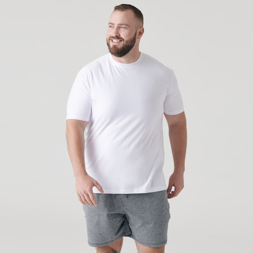 White Active Short Sleeve Crew Neck Tee