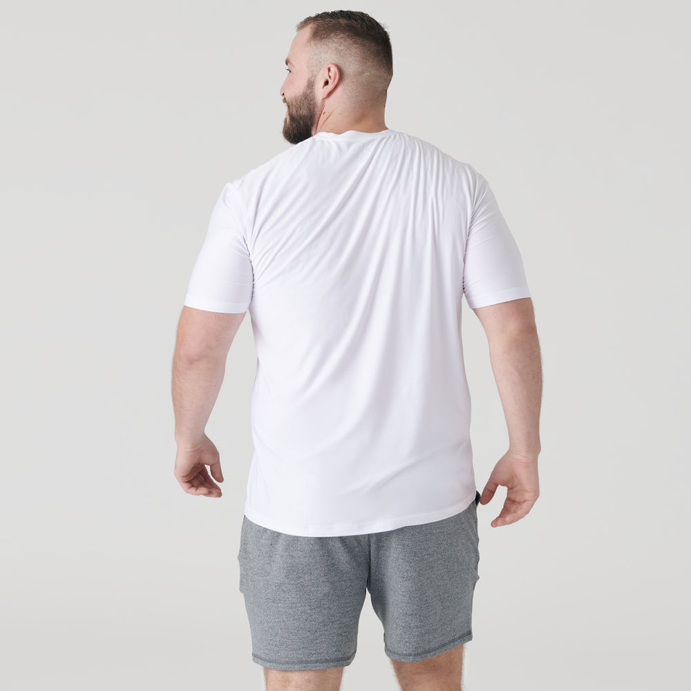 White Active Short Sleeve Crew Neck Tee