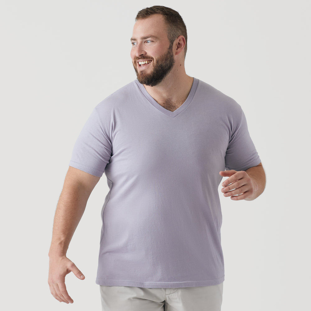 Lilac Gray V-Neck Tee