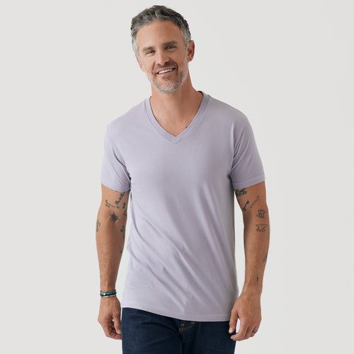 Lilac Gray V-Neck Tee