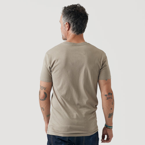 Military Beige V-Neck Tee