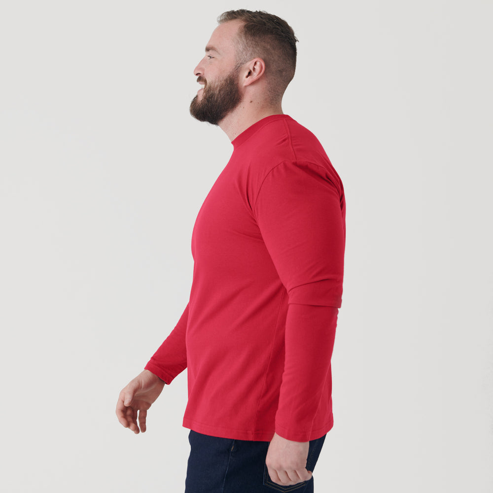 Raspberry Long Sleeve Crew Neck Tee