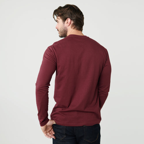 Burgundy Long Sleeve Crew Neck Tee