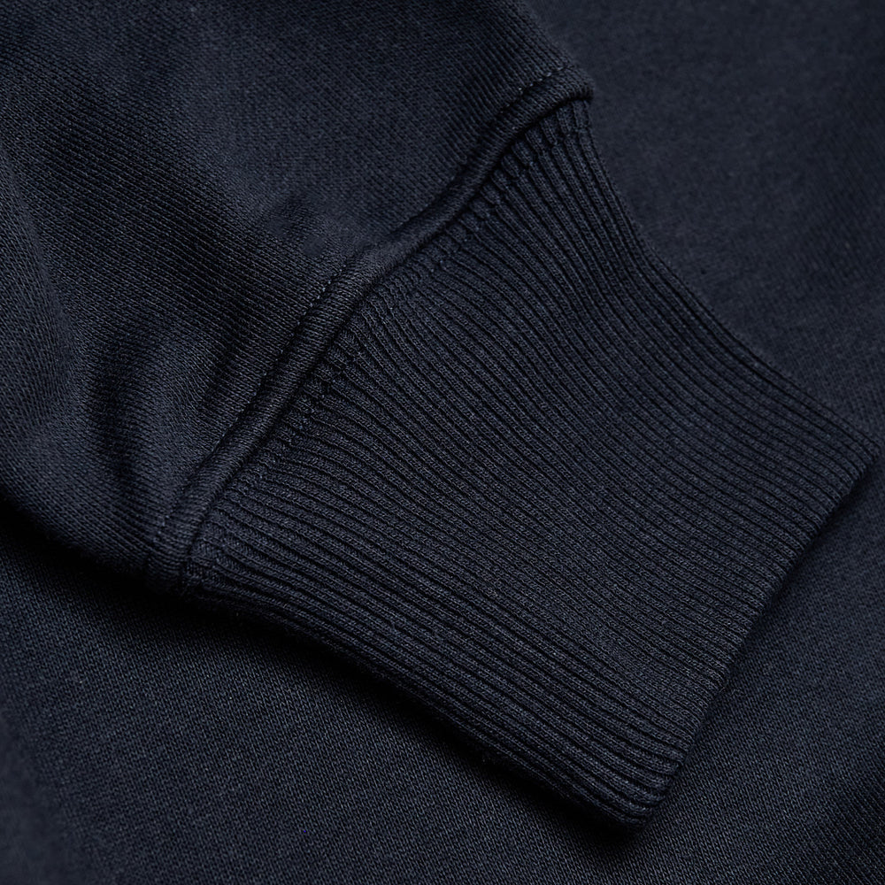 Navy Fleece French Terry Pullover Crew Neck