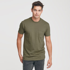 True ClassicMilitary Green Pocket Crew Tee