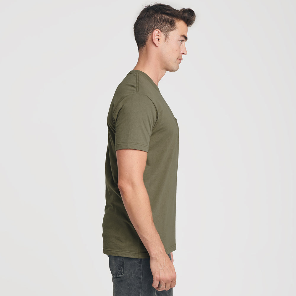 Military Green Pocket Crew Tee