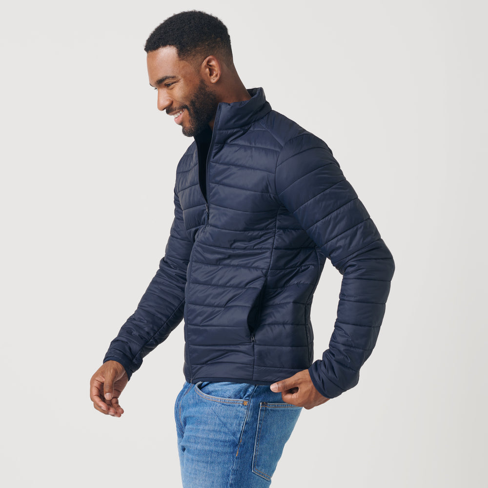 Navy Quilted Puffer Jacket