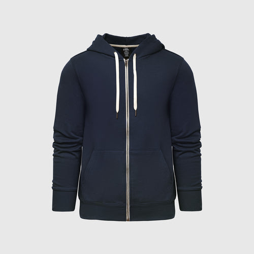 Navy Fleece French Terry Zip Hoodie