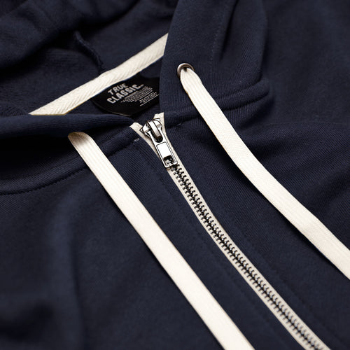 Navy Fleece French Terry Zip Hoodie