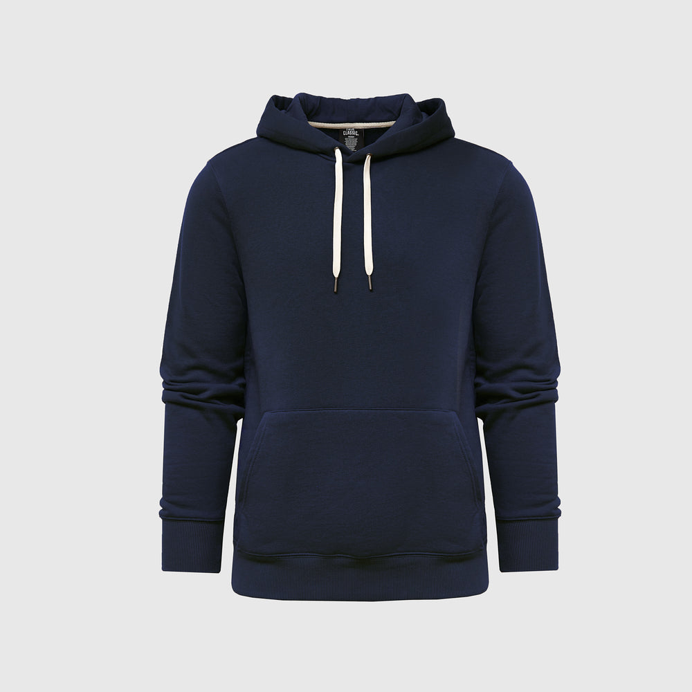 Navy Fleece French Terry Pullover Hoodie