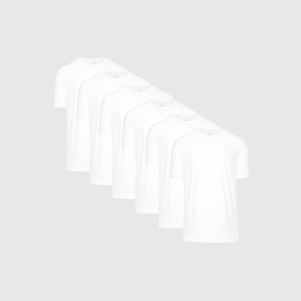 All White Active Crew Neck 6-Pack