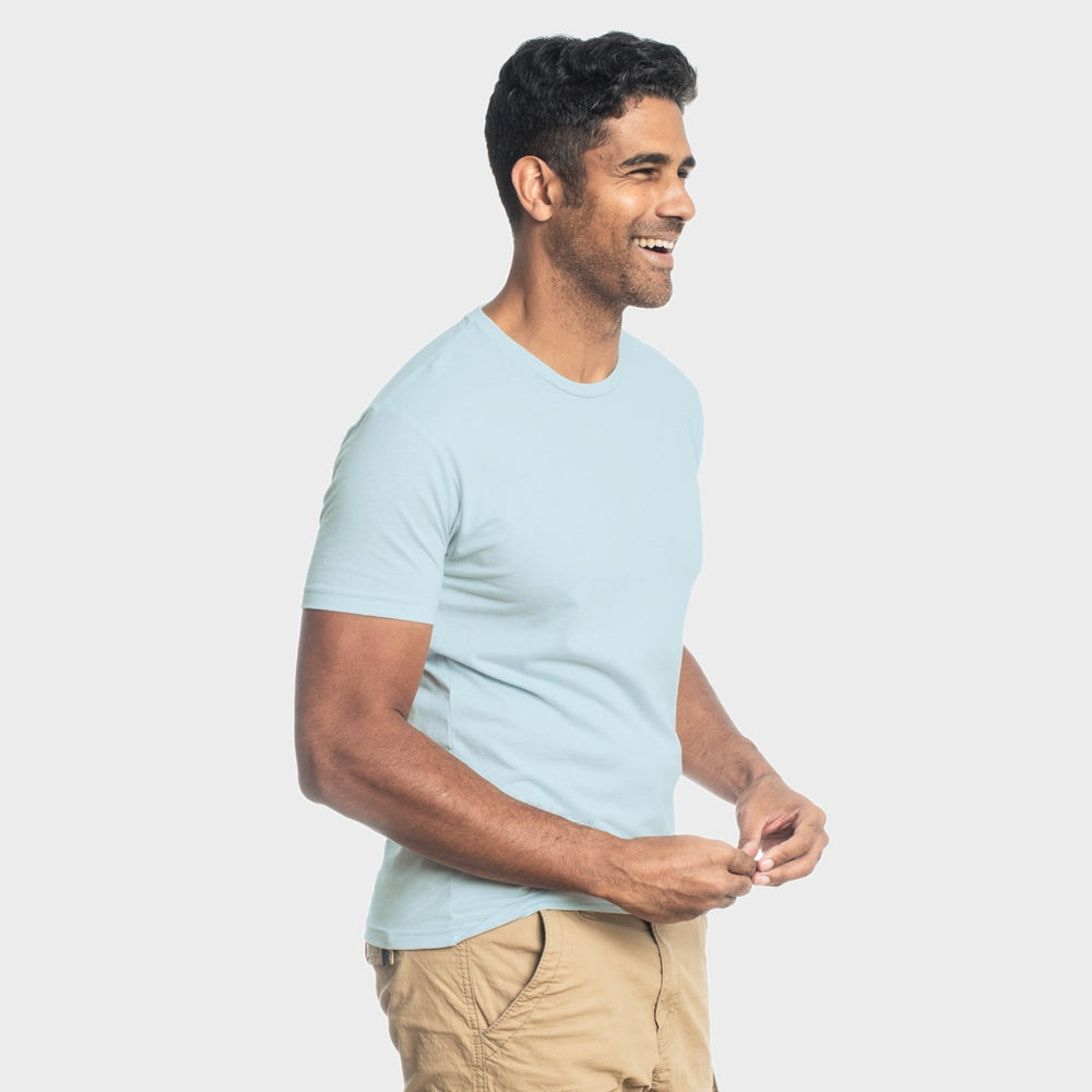 Light Blue Short Sleeve Crew Neck Tee