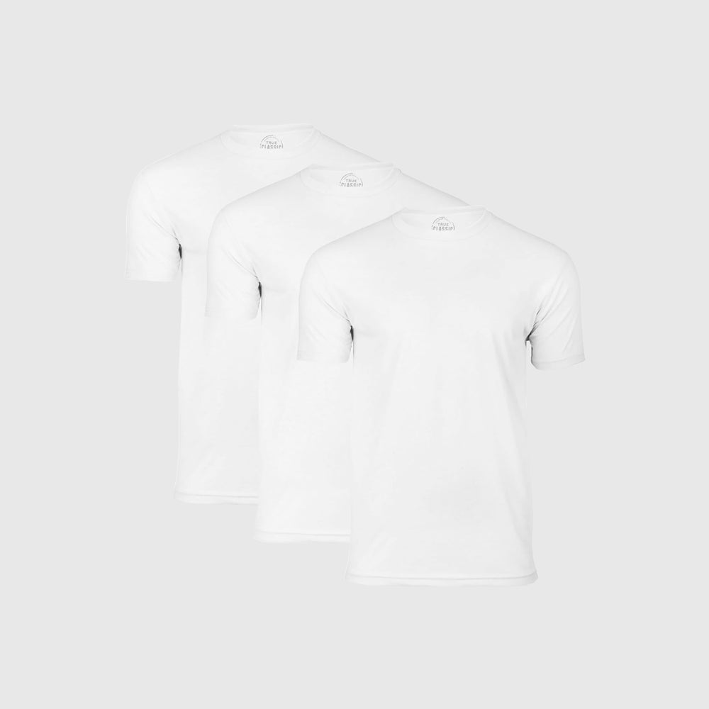 All White Short Sleeve Crew Neck 3-Pack