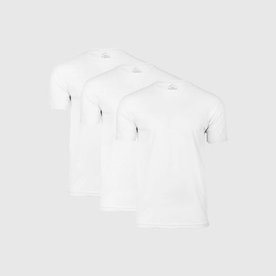 All White Short Sleeve Crew Neck 3-Pack