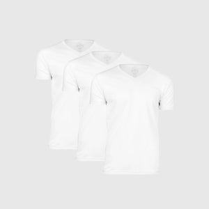 True ClassicAll White V-Neck Tee 3-Pack