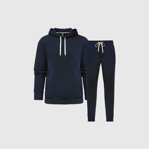 True ClassicNavy Fleece Pullover Hoodie and Jogger Set